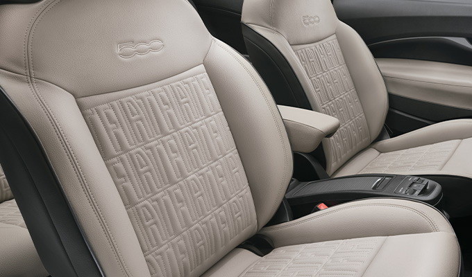 PREMIUM INTERIORS WITH SOFT TOUCH SEATS WITH FIAT MONOGRAM 